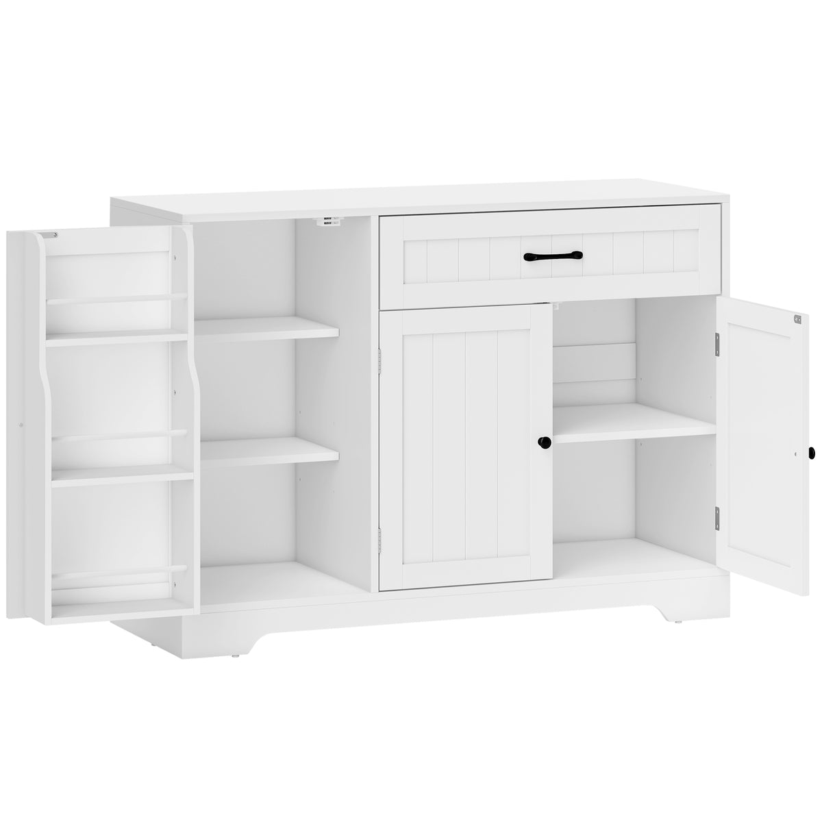 HOMCOM Modernes Küchen-Sideboard mit Schublade, verstellbaren Regalen, kleine Küchen-Vorratskammer mit