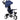 6-in-1 children's tricycle with push bar, canopy, harness, storage basket, 18+ months, dark blue