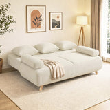 HOMCOM Schlafsofa mit verstellbarer Rückenlehne, Bettfunktion, verstecktem Stauraum und Cordbezug, Beige – Produktabbildung 8