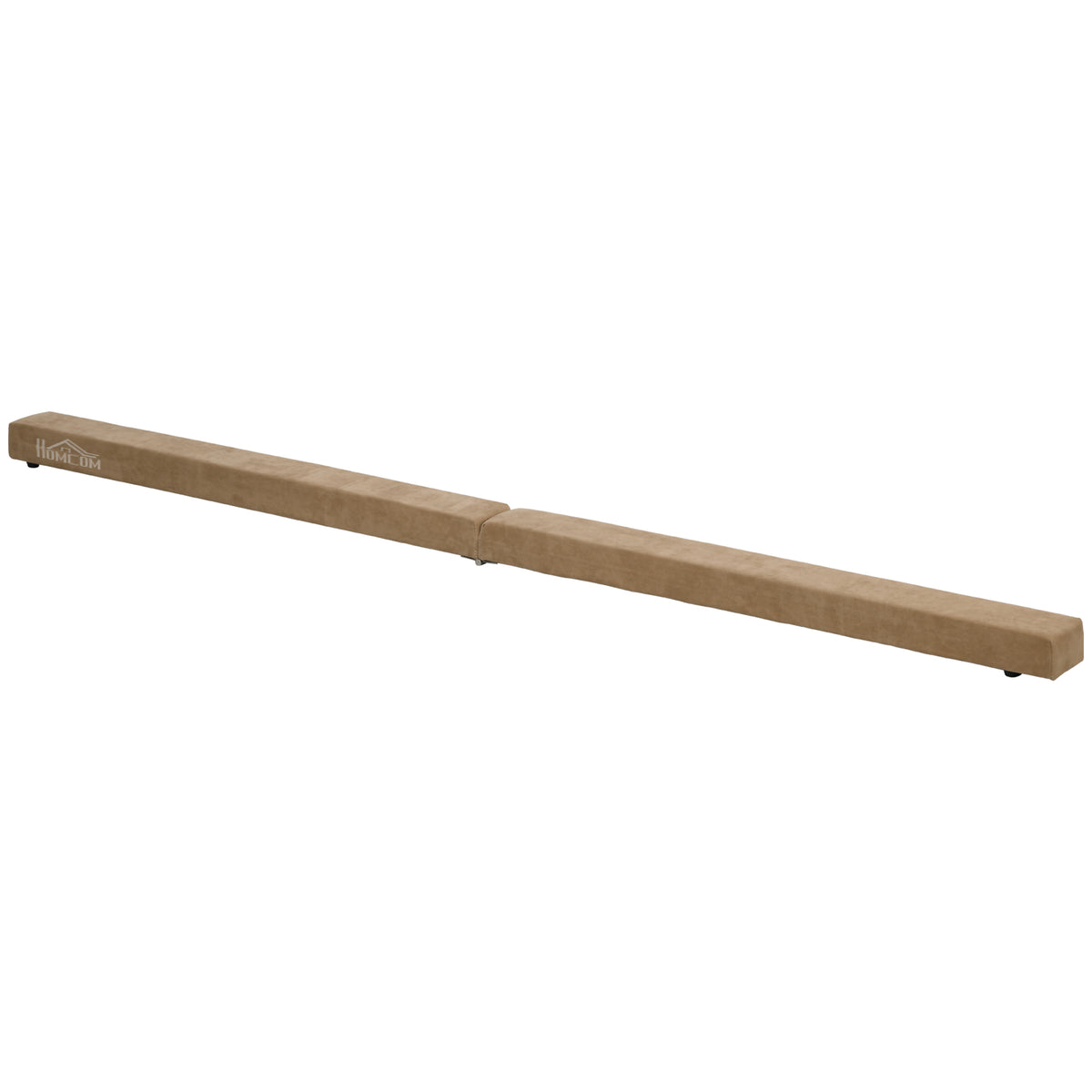 HOMCOM Faltbarer Schwebebalken, rutschfest, Wildlederbezug, robustes Holz, 210 x 10 x 6,5 cm, Braun