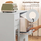 HOMCOM Küchenschrank auf Rädern, Mobile Küchenkommode mit Ablagen, Schubladen, verstellbarem Regal – Produktabbildung 6