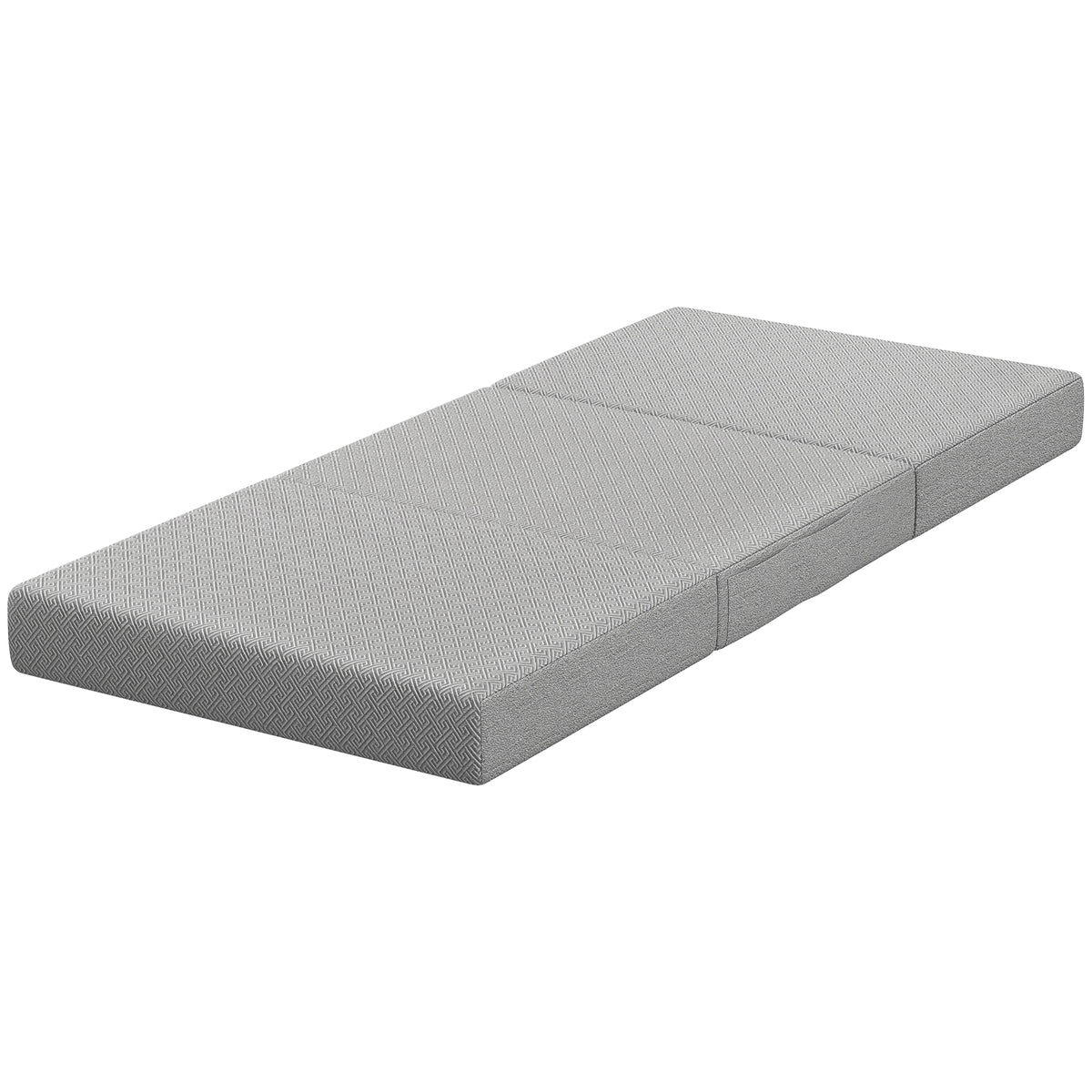 HOMCOM Klappmatratze 200 x 90 cm, 15 cm faltbare Matratze, tragbare Bodenmatratze mit waschbarem Bezug