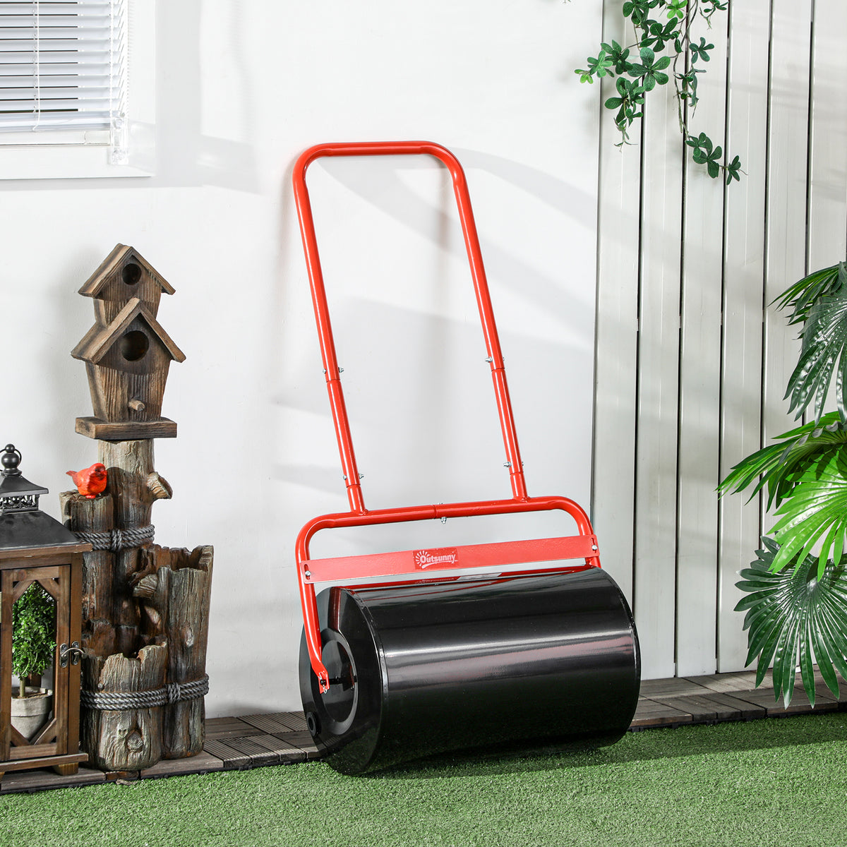 Handy lawn roller, practical lawn roller, grass roller, garden roller, flexible, steel, 58L x 32.5W x 113H cm (2)