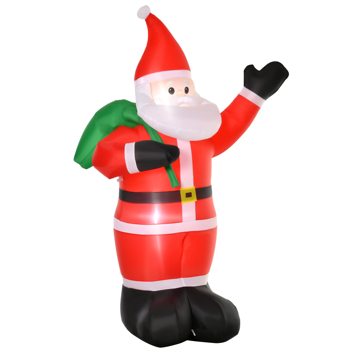 HOMCOM Weihnachtsmann, 2,40 m groß, mit LED-Beleuchtung, selbstaufblasende Gartendeko