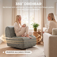 HOMCOM Sessel Drehbarer Loungesessel mit Chenille-Optik, Breiter Sitzfläche, für Wohnzimmer – Produktabbildung 6
