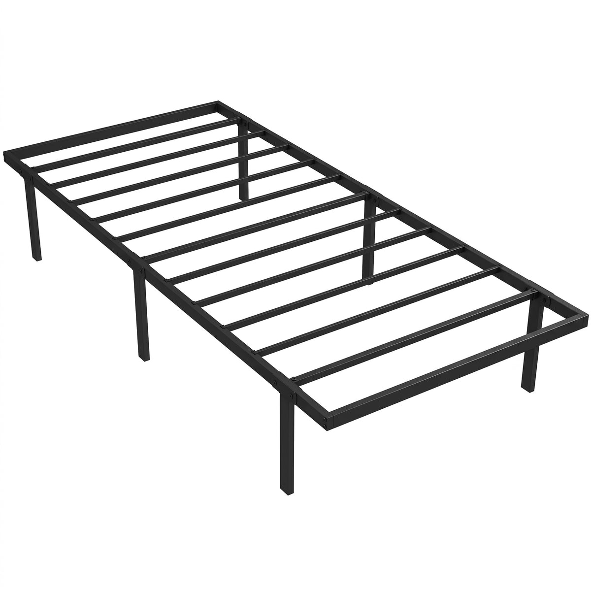 HOMCOM Bettgestell, 90 x 200 cm Metallbett mit Stauraum unter dem Bett, Metallgestell mit Lattenrost, kein