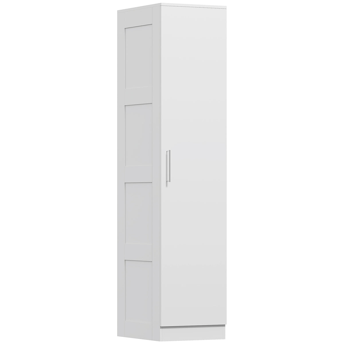HOMCOM Kleiderschrank Mehrzweckschrank mit Kleiderstange, Regal, Soft-Close-Tür 40 x 52 x 180 cm Weiß