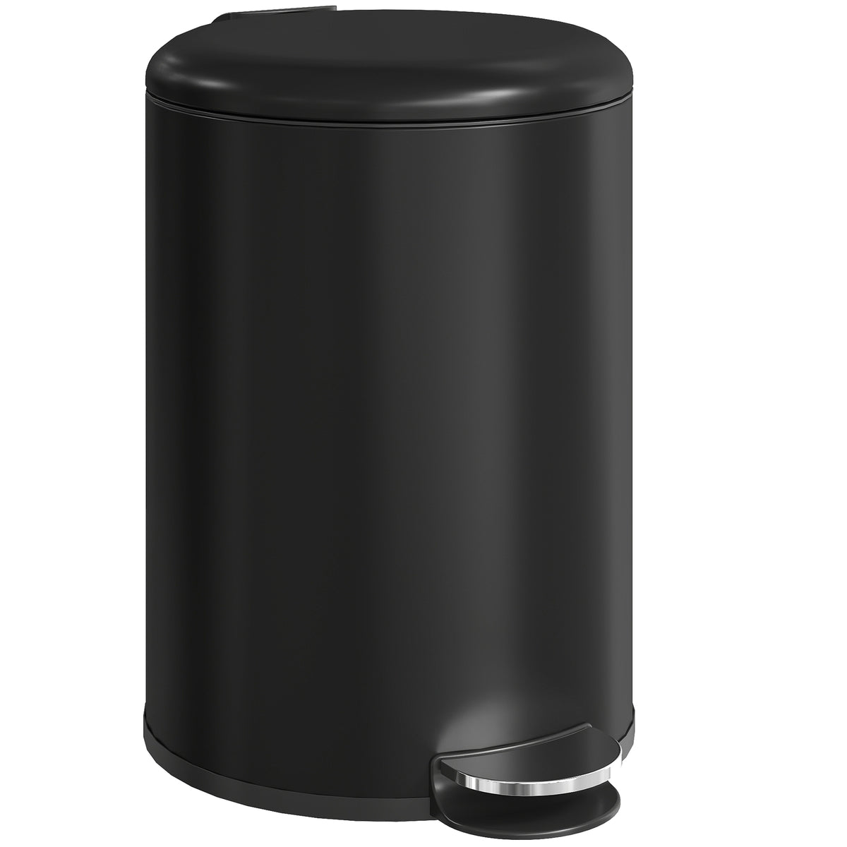 HOMCOM 20-Liter Küchen-Mülleimer, Fingerabdruckresistenter Metall-Abfalleimer mit Soft-Close-Deckel, Fußpedal