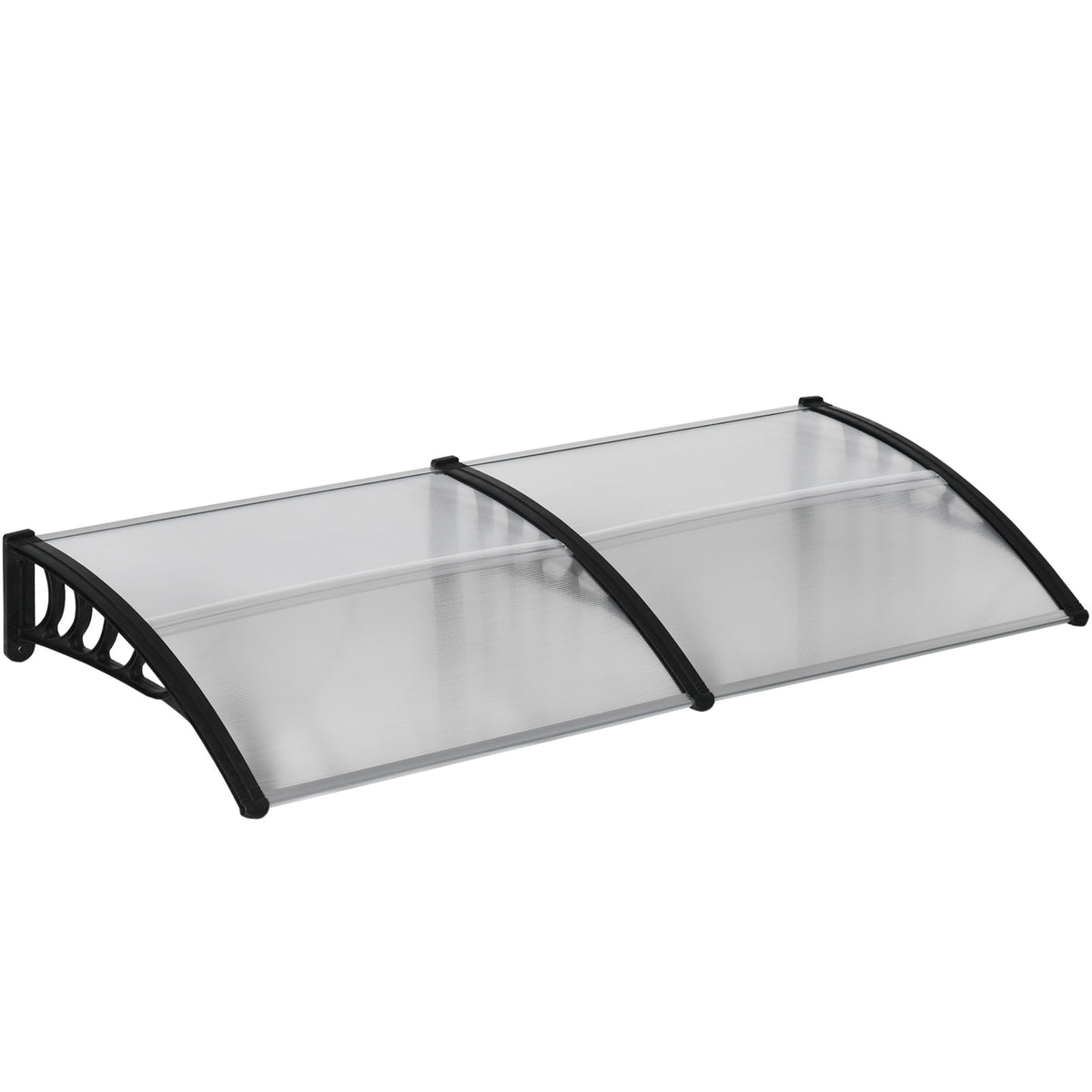 Outsunny Türüberdachung, Schutz vor Regen, Wind und Hagel, Polycarbonat, Aluminium-Verbindungstangen, 200 x