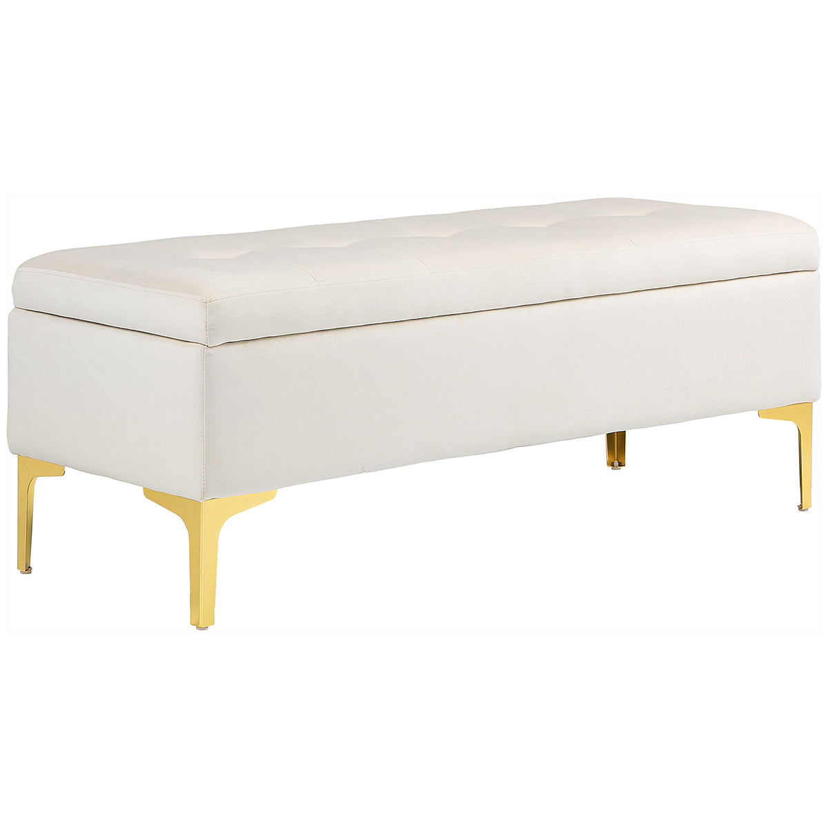 Storage bench, load capacity up to 120kg, 120x44x44.5cm, beige