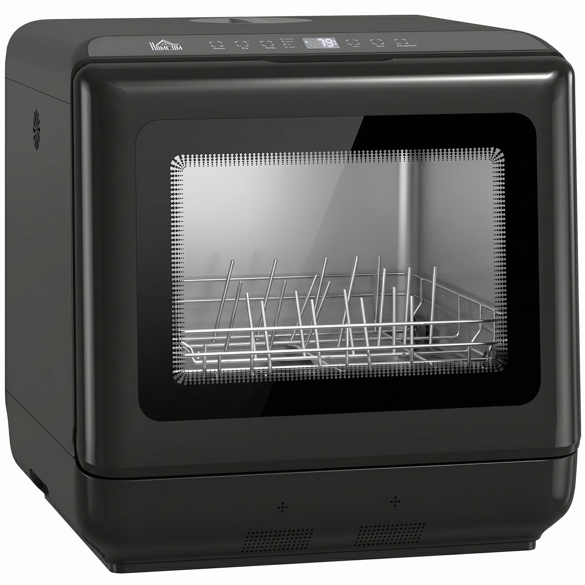 HOMCOM Tischgeschirrspüler, mit integriertem 6-Liter-Wassertank, 5 Programmen, 4 Gedecke, LED-Display Schwarz