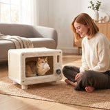 PawHut Katzenhaus im TV-Design, Katzenhöhle mit Hängematte und Spielball, Sisal-Kratzmatte, für Katzen – Produktabbildung 10