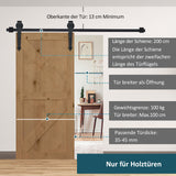 HOMCOM Schiebetür-Kit, rustikales Design, Kohlenstoffstahl, trägt bis zu 100 kg pro Paneel – Produktabbildung 5