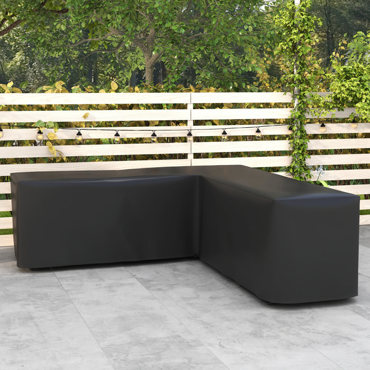 Outsunny Schutzhülle für Gartenmöbel L-förmige Wasserdicht Abdeckung für Ecksofa, Anti-UV 250 x 250 x 79 – Produktabbildung 2