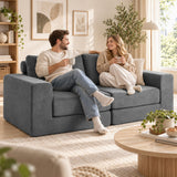 HOMCOM Schlafsofa 4-in-1 Schlaffunktion ausziehbar Klappsofa Kissen 2 Sitzer Grau – Produktabbildung 9
