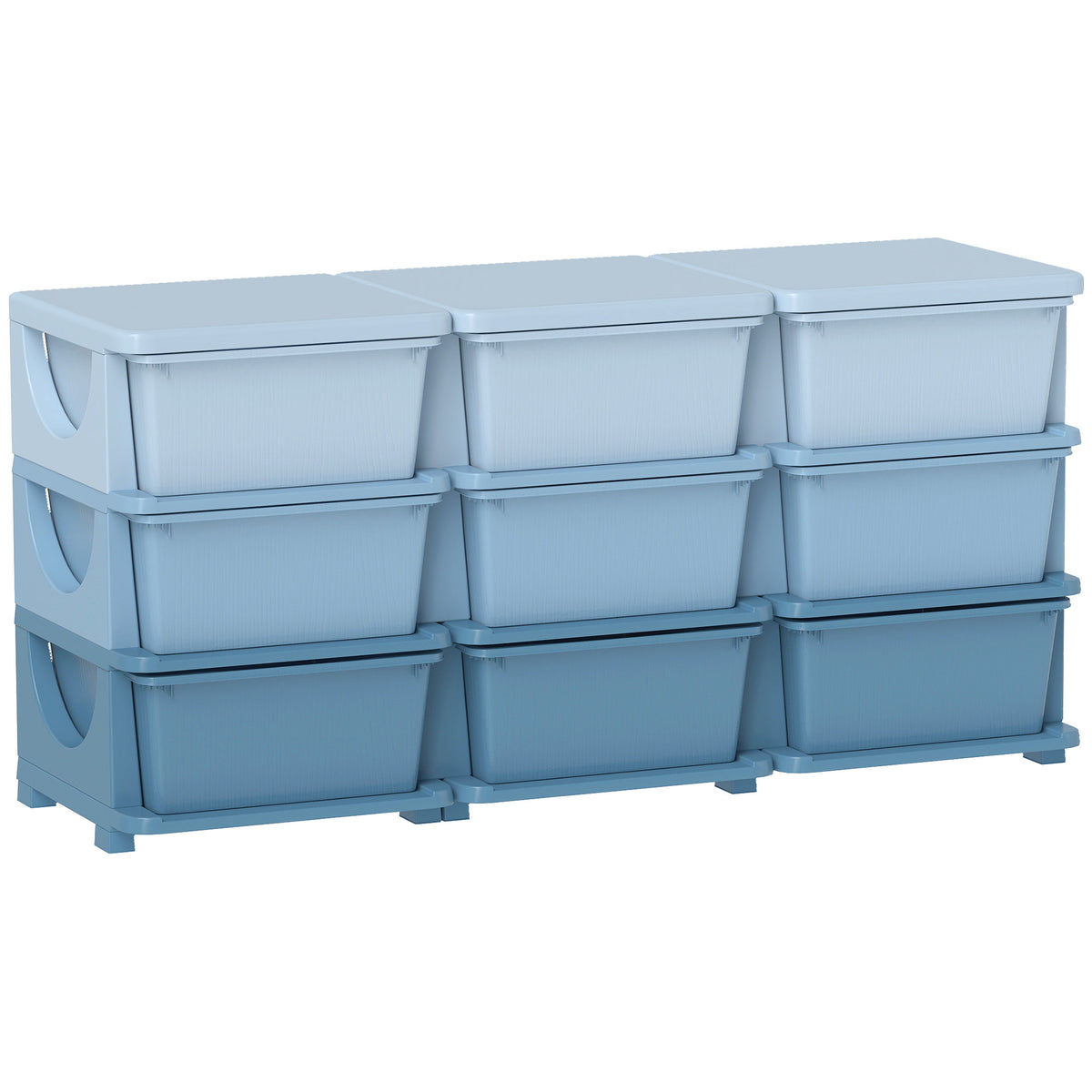 Storage box for children, children's storage box, 9 drawers, blue