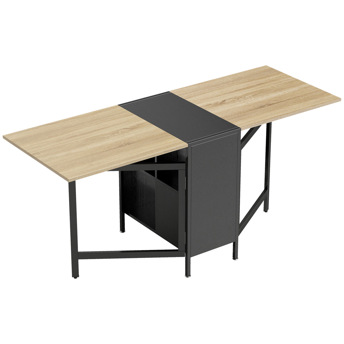 HOMCOM Klapptisch Esstisch Beistelltisch Eiche Metallrahmen Küche Wohnzimmer Dunkelholzfarbe+Schwarz