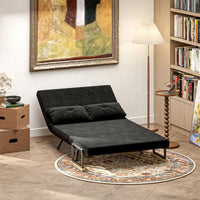 Sofa bed, 2-seater sofa, velvet sofa, sleep function, incl. 2 cushions, velvet look, black (10)