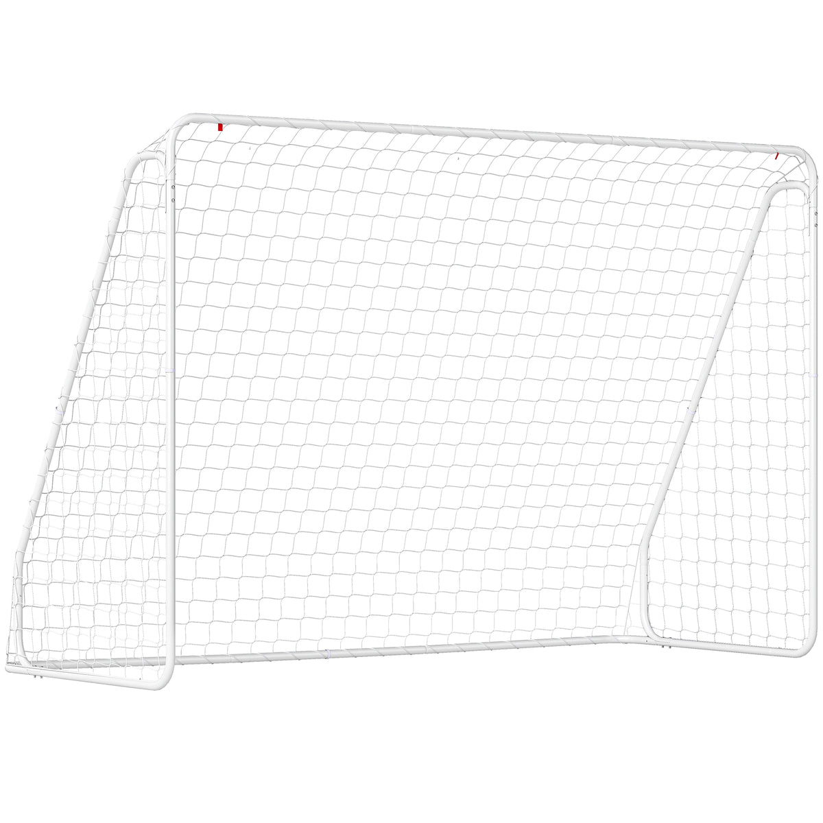 Soccer goal for matches & training, UV-resistant, robust, ground anchors, white
