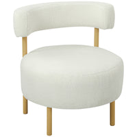 HOMCOM Sessel Loungesessel Relaxsessel mit Sherpa-Fleece, Metallbeinen in Holzoptik Polstersessel 67 x 67 x