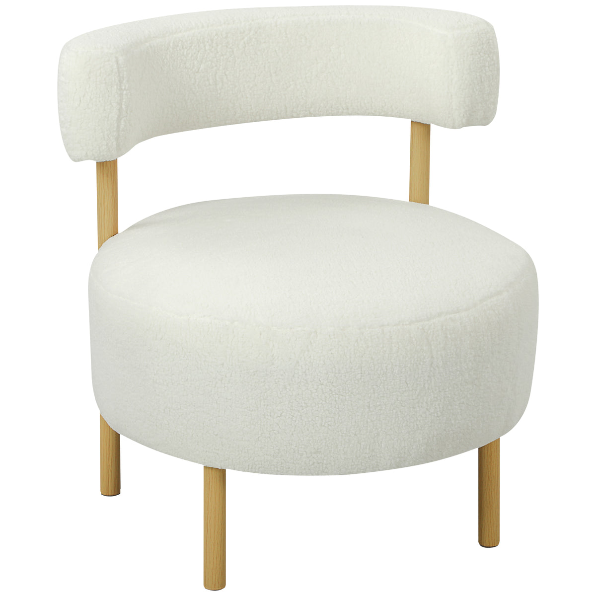 HOMCOM Sessel Loungesessel Relaxsessel mit Sherpa-Fleece, Metallbeinen in Holzoptik Polstersessel 67 x 67 x