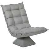 HOMCOM Relaxsessel Lesesessel, drehbar, Samtoptik, 62 cm x 70 cm x 95 cm, Hellgrau – Produktabbildung 10