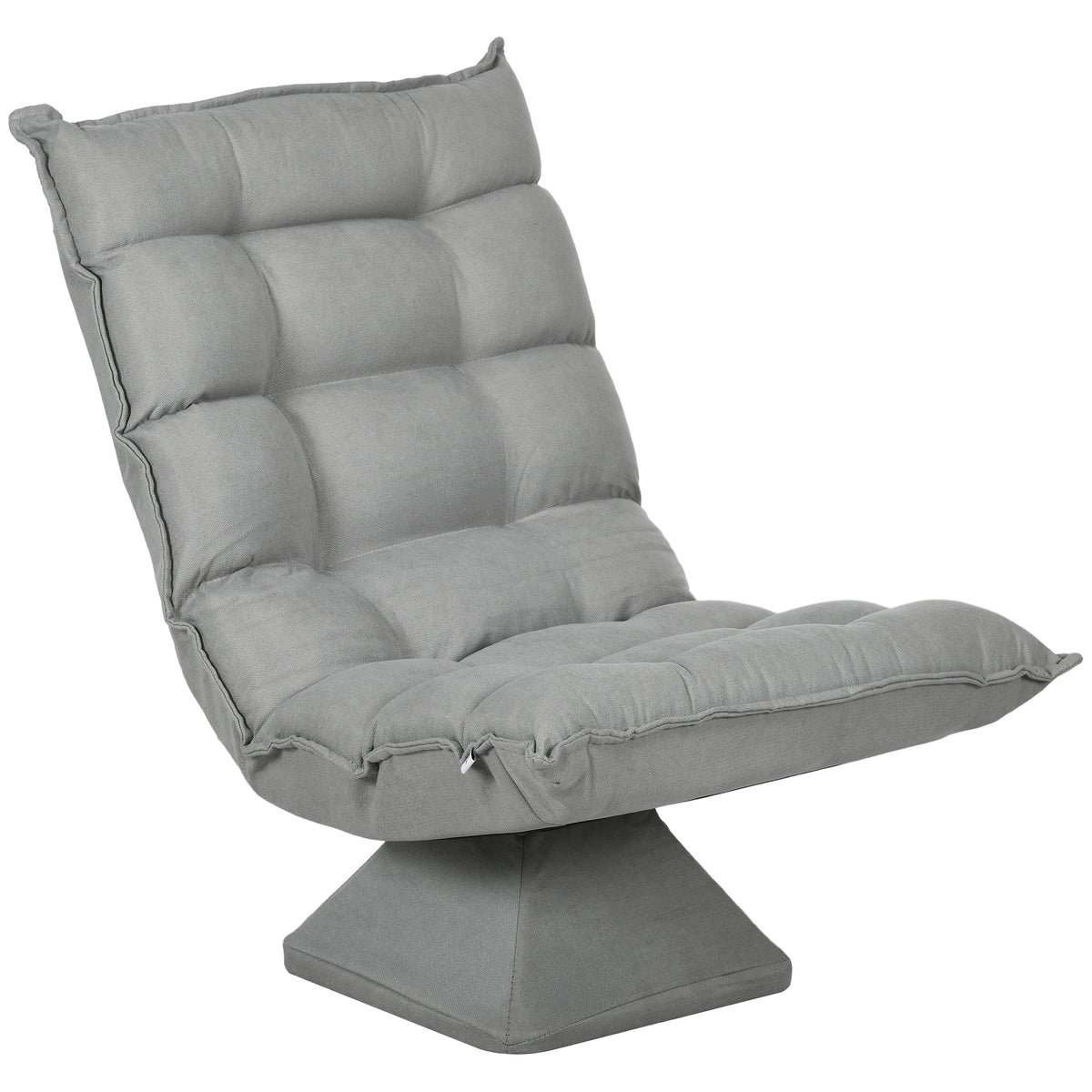 HOMCOM Relaxsessel Lesesessel, drehbar, Samtoptik, 62 cm x 70 cm x 95 cm, Hellgrau – Produktabbildung 10