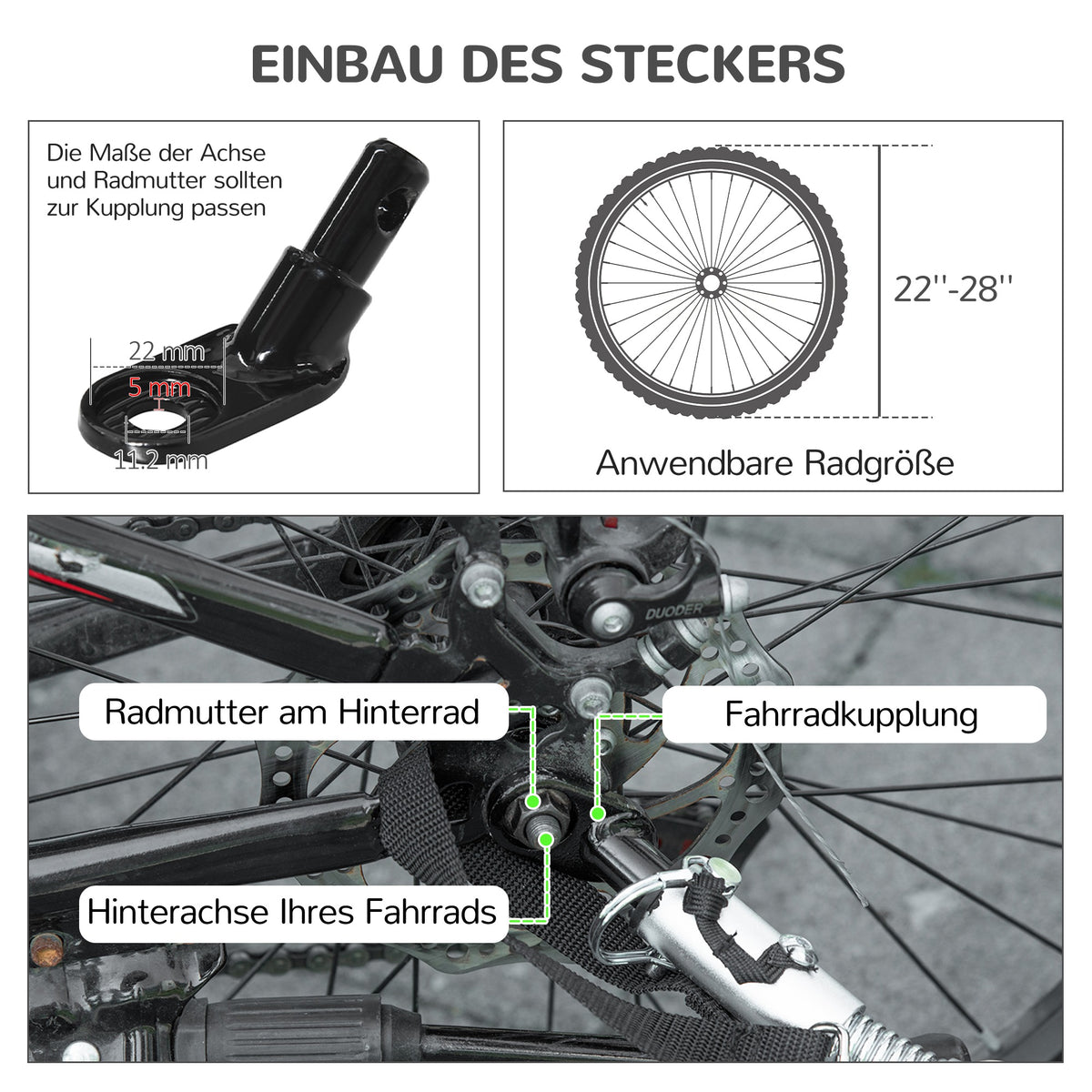PawHut 2-in-1 Hundebuggy Hundejogger Fahrradanhänger bis 20kg 2 Reflektoren 1 Sicherheitsleine 150 x 68 – Produktabbildung 5