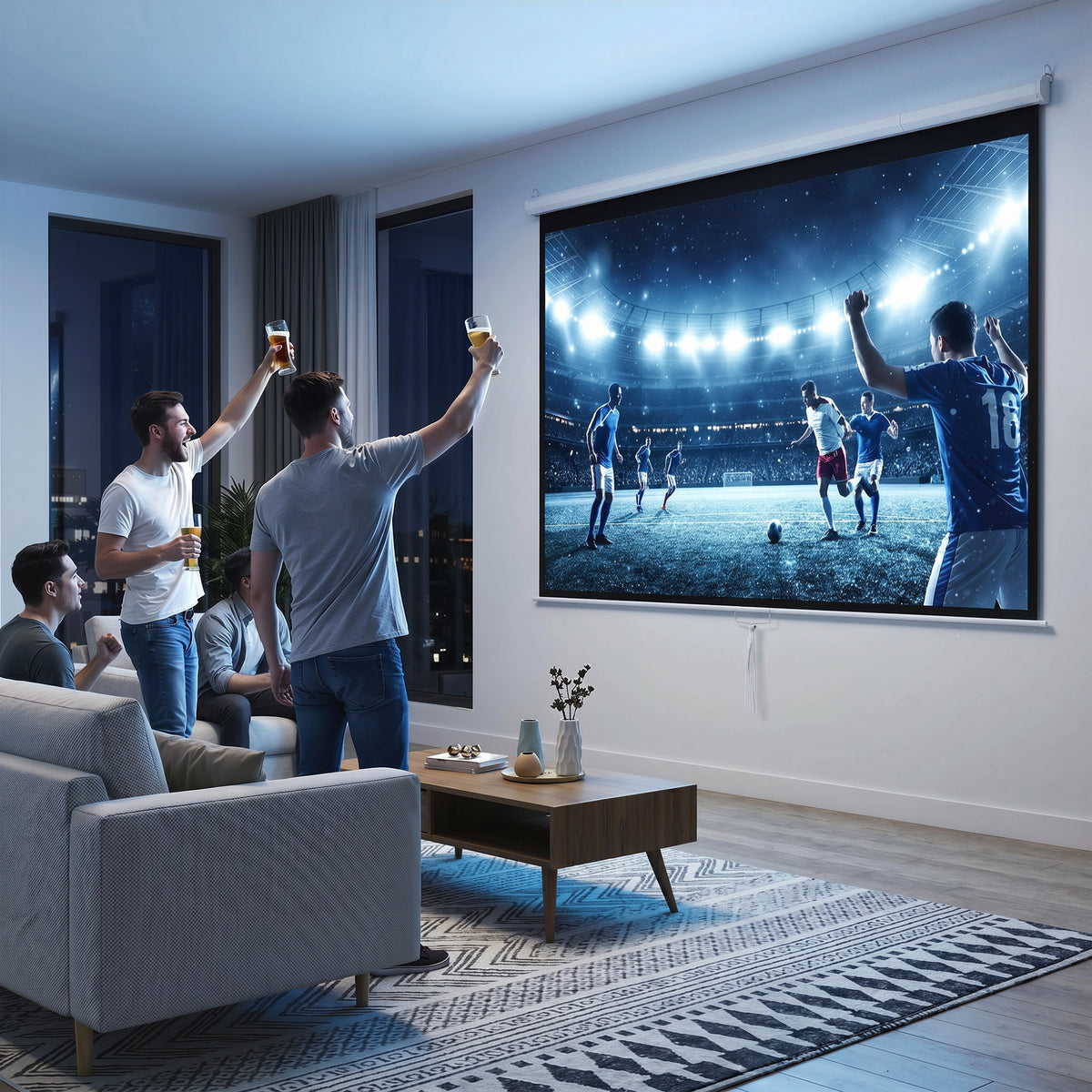 HOMCOM Beamer Leinwand 244 x 183 cm 120 Zoll 4:3/ 16:9 Projektionsleinwand Manuell für Heimkino – Produktabbildung 2