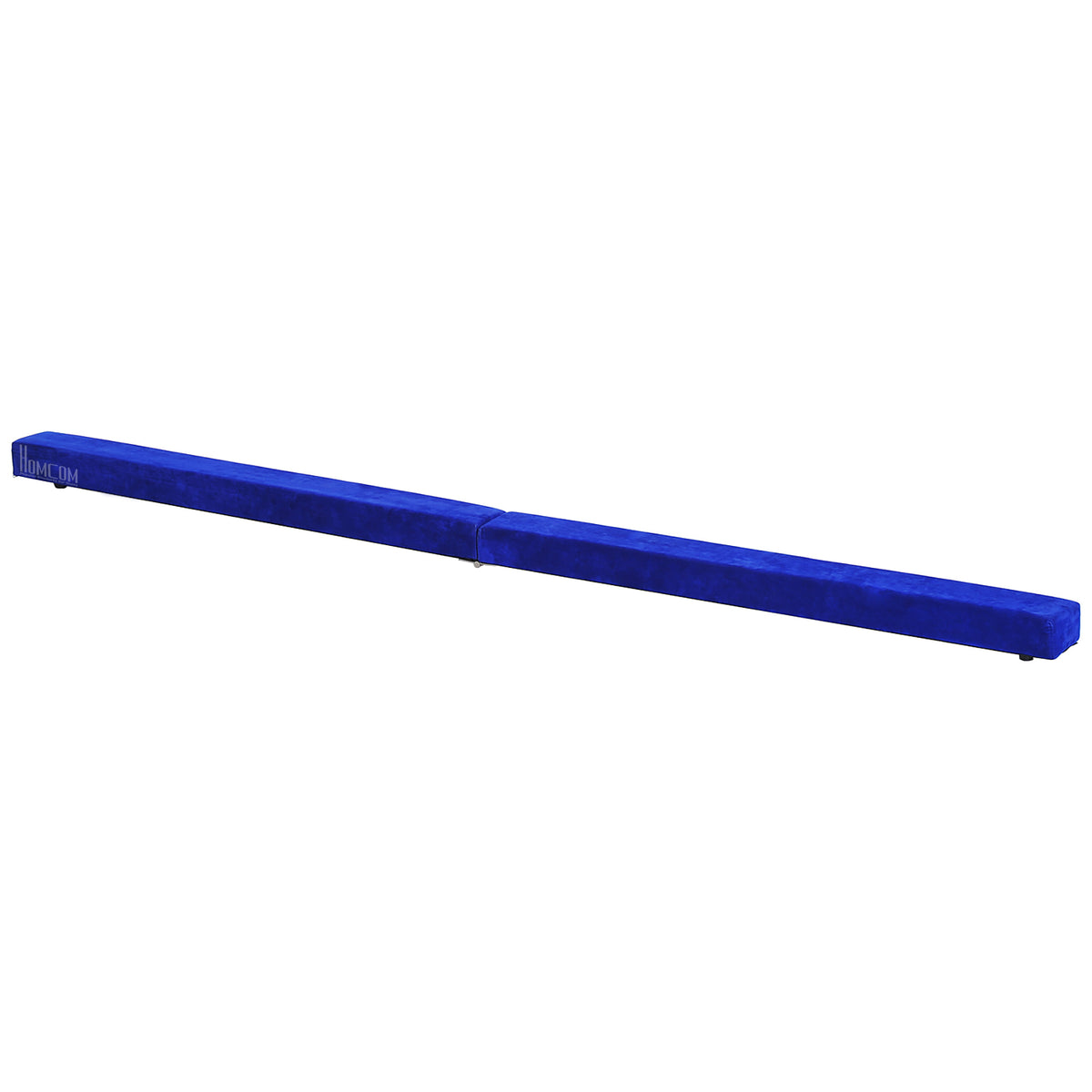 HOMCOM Faltbarer Schwebebalken, rutschfest, Wildlederbezug, robustes Holz, 210 x 10 x 6,5 cm, Blau