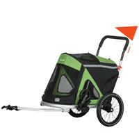 PawHut 2-in-1 Hundebuggy Hundejogger Fahrradanhänger bis 20kg 2 Reflektoren 1 Sicherheitsleine 150 x 68 x 95