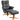 Recliner with footstool, 145° reclining backrest, 360° swivel, faux leather, dark gray
