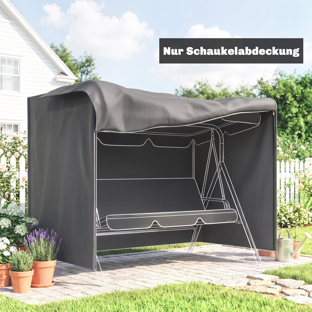 Outsunny Abdeckung für Gartenschaukel, Schutzhülle für Hollywoodschaukel, Abdeckhaube, wasserfest, 205 x – Produktabbildung 2