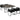 Outsunny Outdoor Essgruppe, Gartengarnitur, 5-teilig, Polyrattan, Sitzkissen, wetterfest, Schwarz/Grau