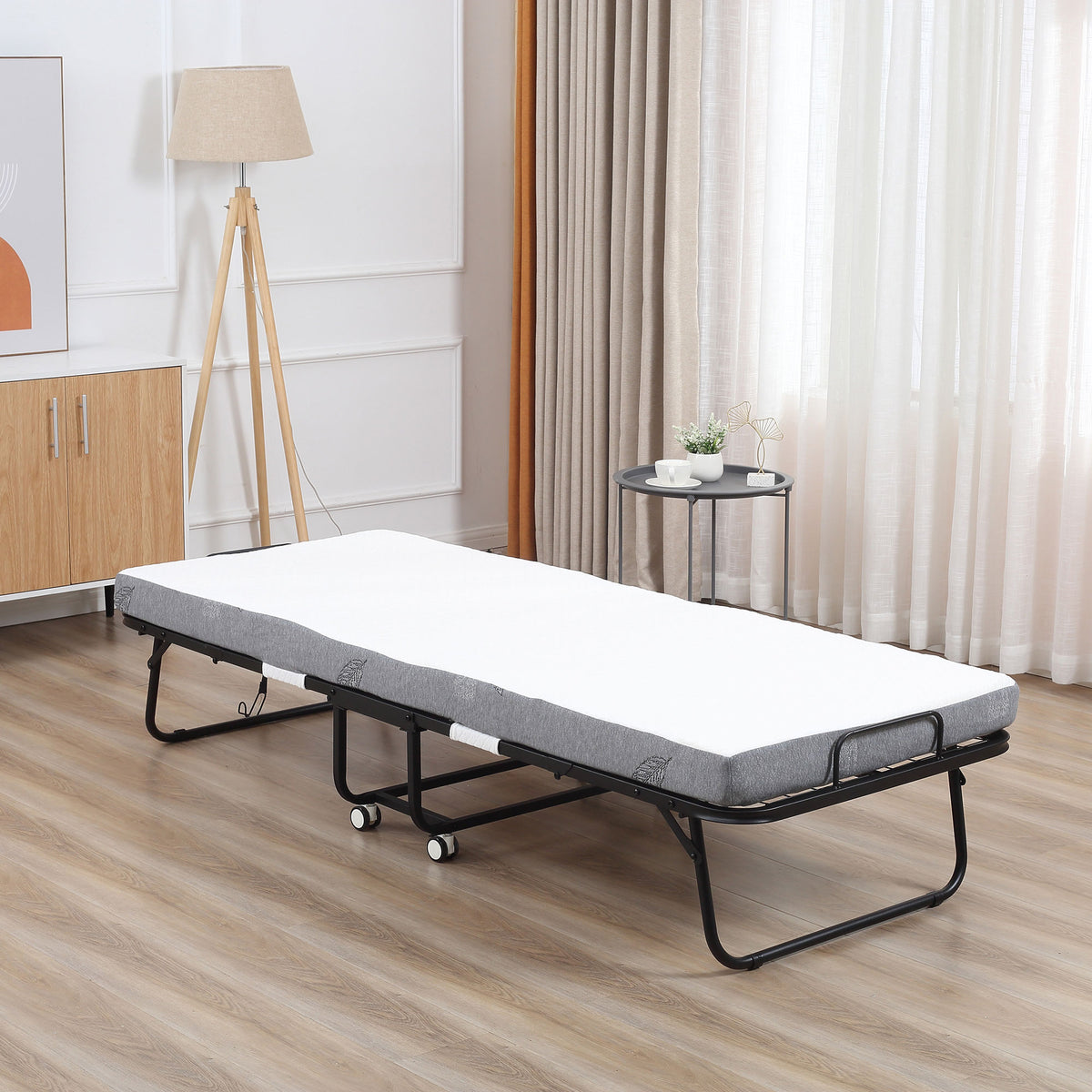 HOMCOM Klappbett 80x200 cm Erwachsene Gästebett Klappbar mit 10cm Dicker Schaumstoff Reisebett mit – Produktabbildung 2