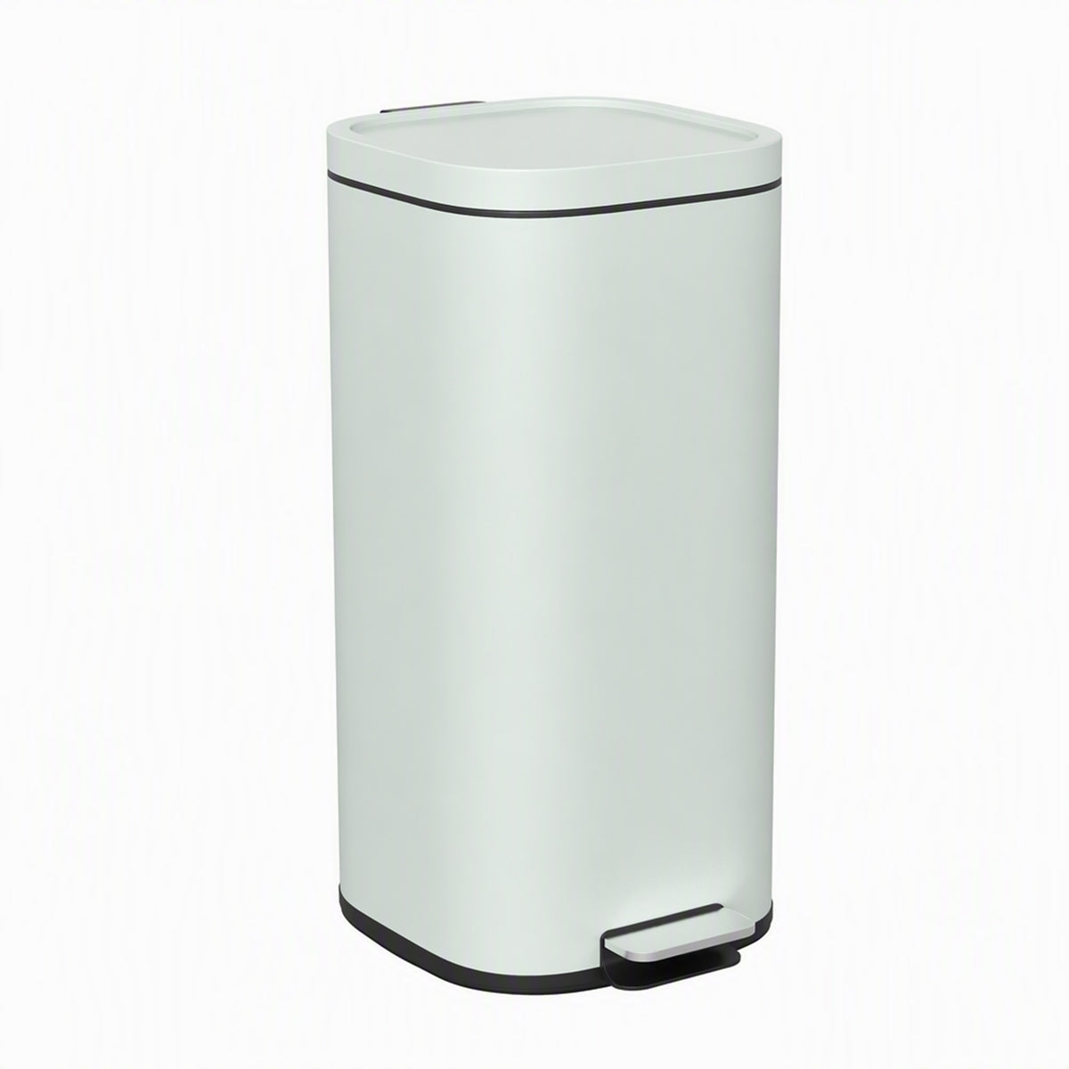 HOMCOM 30L Küchenmülleimer Pedaleimer mit Deckel, Soft-Close- und Offenhalte-Funktion für Küche, Zuhause