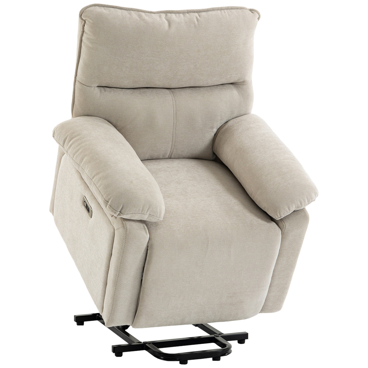 HOMCOM Elektrischer Aufstehsessel mit Massage & Wärme, Relaxsessel aus Chenille mit hochdichtem Schaumstoff