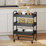 HOMCOM Küchenwagen, 3 Körbe, 4 Rollen, Metall, Schwarz – Produktabbildung 10