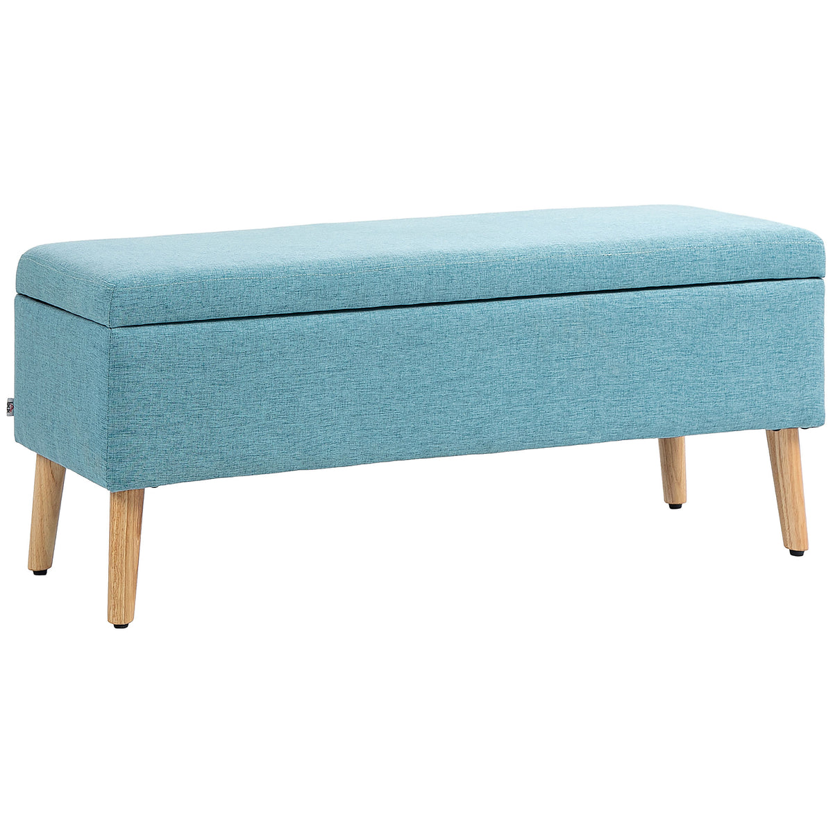 Storage bench, up to 220 kg, linen-look, 110x39x45cm, blue