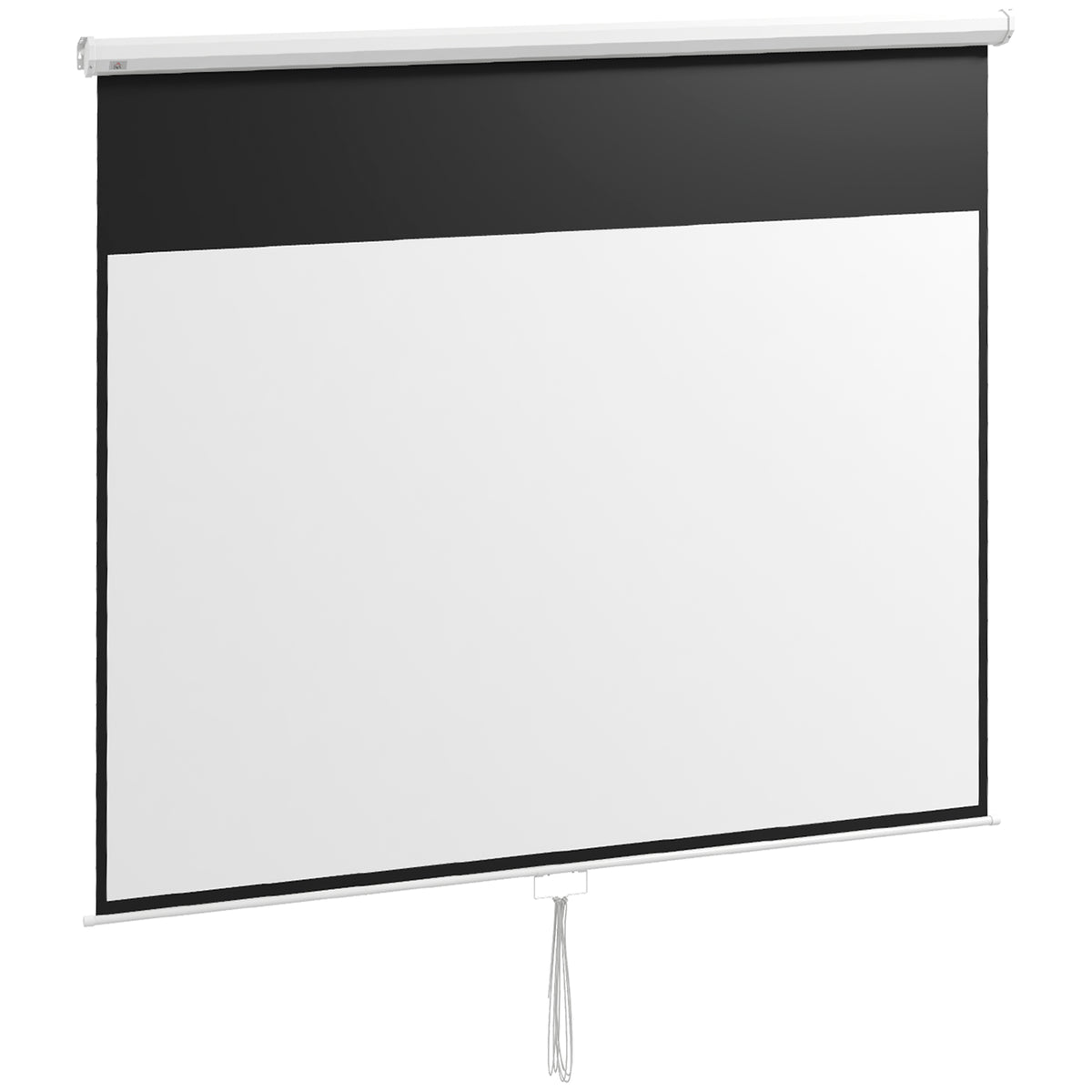 HOMCOM Projektorleinwand, 120 Zoll, 16:9 Format, Wand- oder Deckenmontage, Weiß