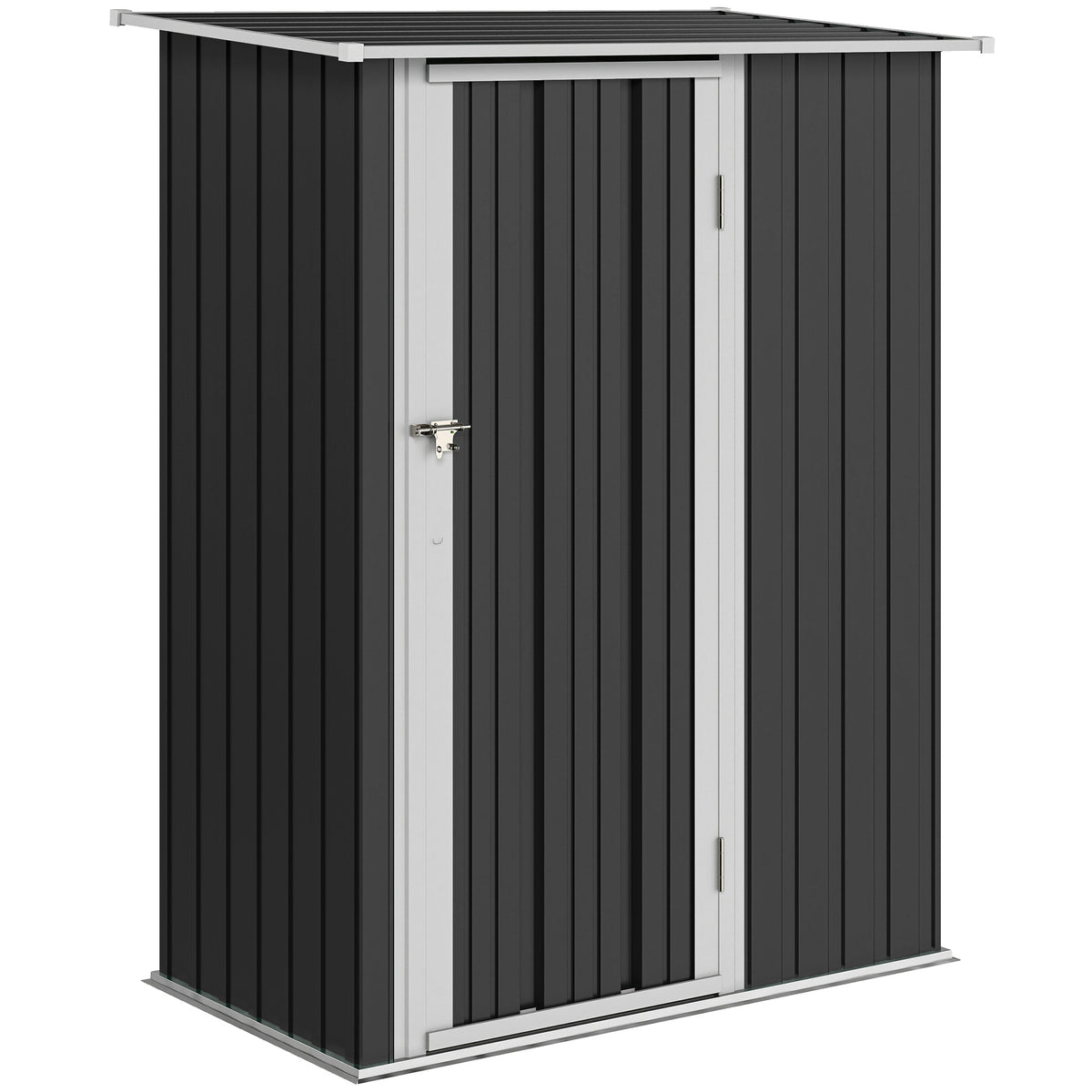 Metal tool shed 1.07 m² 142 x 86 x 189 cm equipment shed with pent roof, lockable door, weatherproof garden